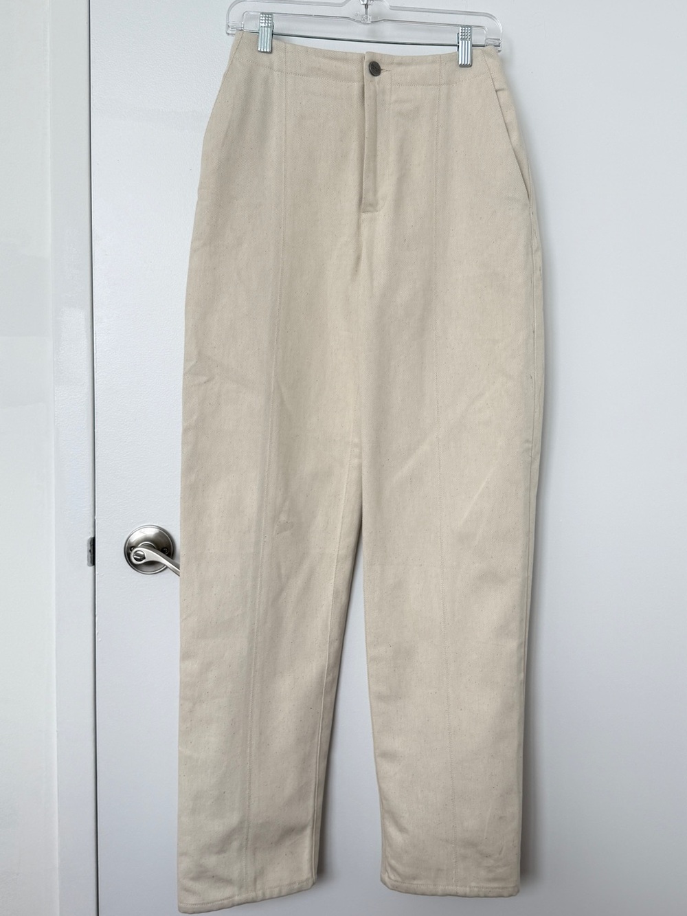 Deveaux Neutral Beige Straight-Leg Chinos